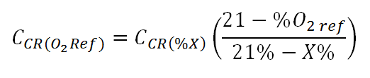 Ecuación de corrección por oxígeno de referencia