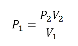 Ecuación de presión inicial despejada de acuerdo con la Ley de Boyle