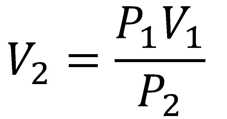 Ecuación de volumen final ley de Boyle