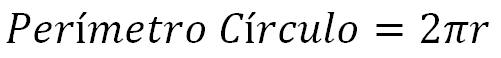 Ecuación para calcular el perímetro del círculo a través del radio