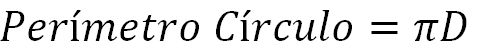 Ecuación para calcular el perímetro del círculo a través del diámetro