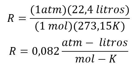 Constante R en atm-litro/mol -K