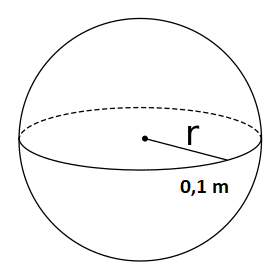 Esfera de radio 0,1m