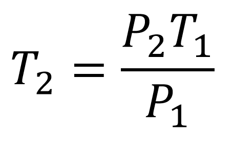 Temperatura final ecuación de Gay Lussac