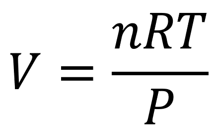 Ecuación de volumen gases ideales