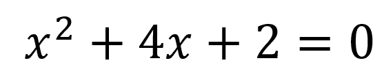 x2+4x+2=0