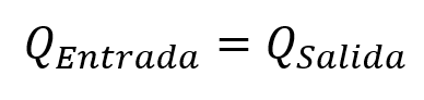 Caudal de entrada es igual a caudal de salida