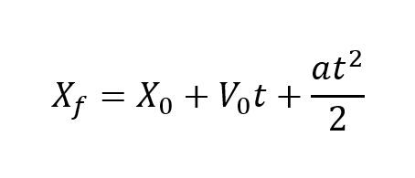 Xf=Xo+Vot+(at^2)/2