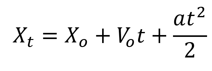 Xt=Xo+Vot+(at^2)/2