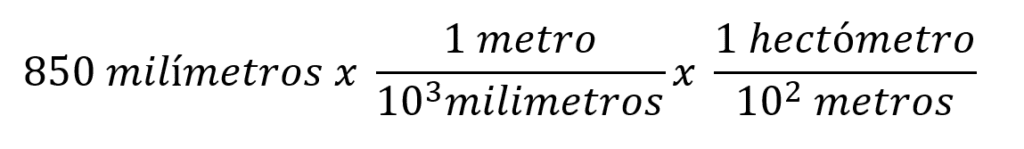 Conversión de milímetro a hectómetro
