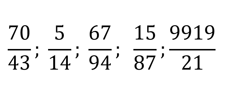 Ejemplos de fracciones heterogeneas