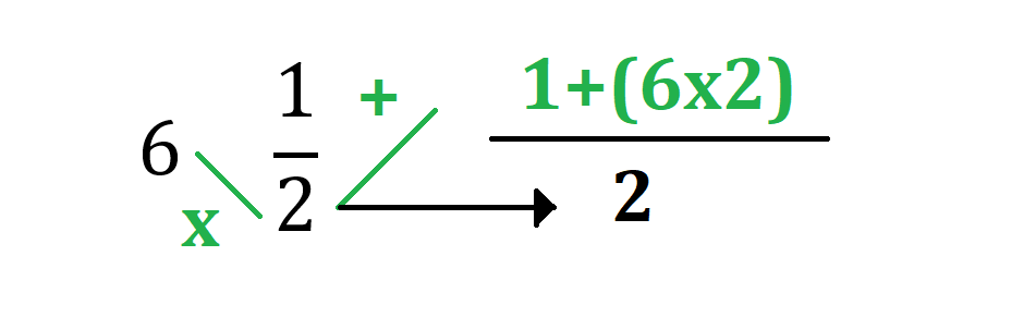 Convertir 6 enterios y un medio a fracción