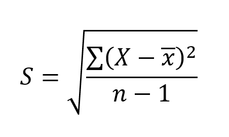 Fórmula desviación estándar