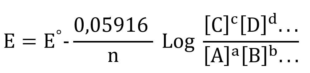 Ecuación a condiciones estándar y logaritmo decimal 