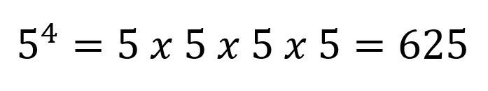 5 exponente 4 es igual a 625